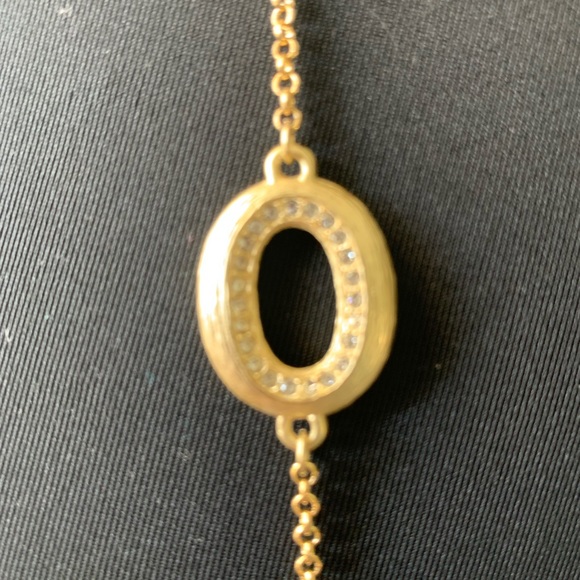 Necklace oval link goldtone with crystals - Picture 3 of 8